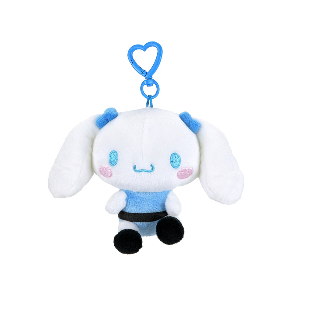 Sanrio Hello Kitty and Powerpuff Girls plush charm blind box featuring colorful, soft plush characters with detailed embroidery.