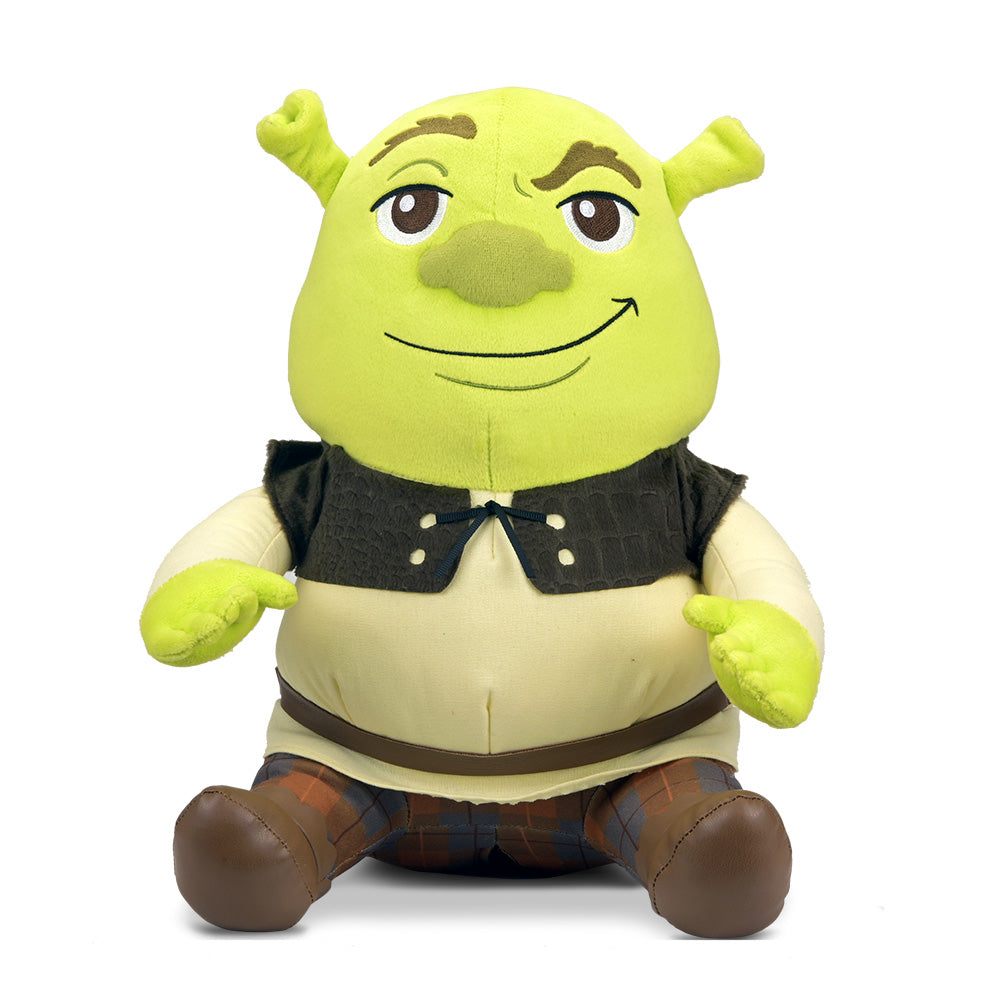 Shrek large plush toy with sound feature from the Shrek brand, soft and cuddly with detailed character design.
