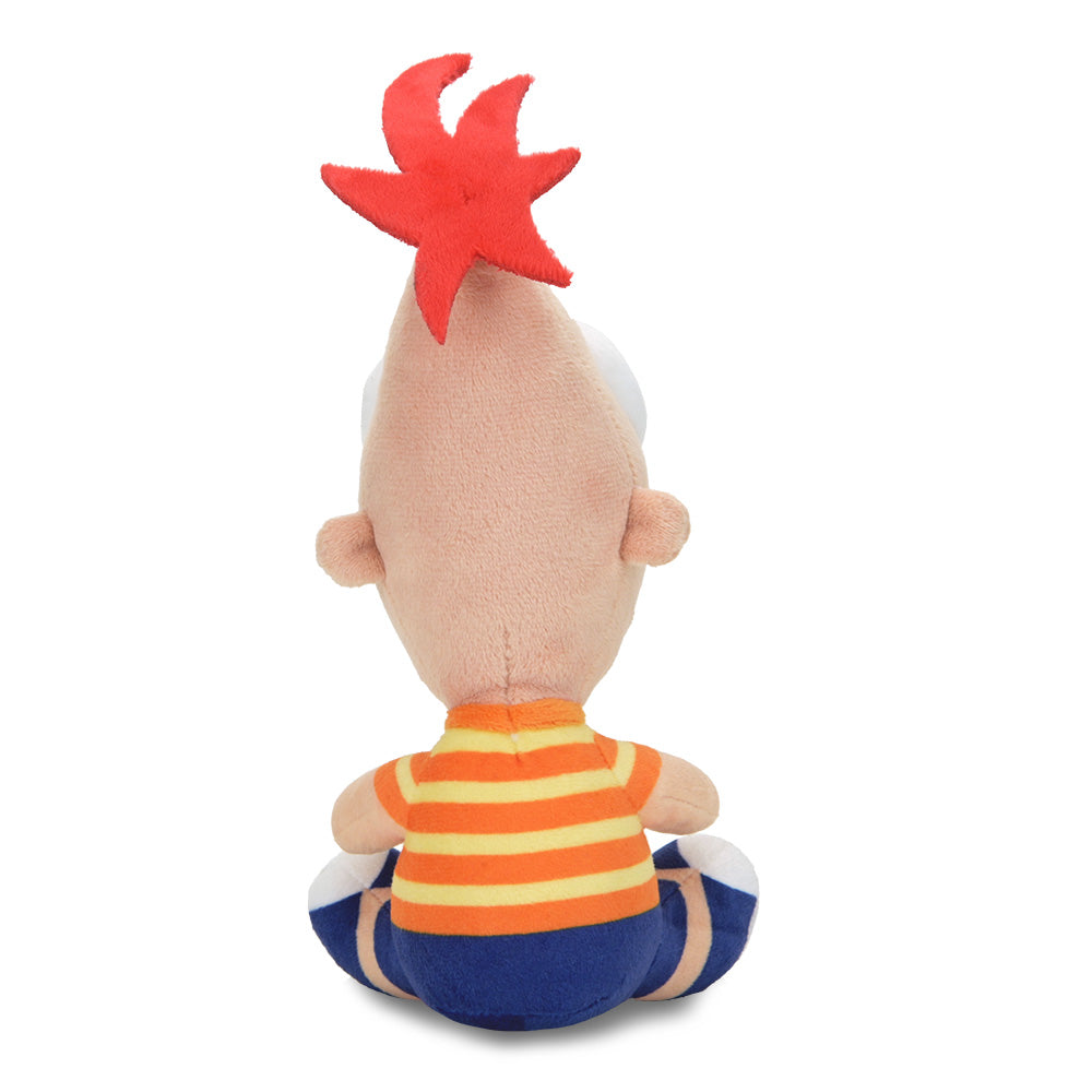 Disney’s Phineas plush from Phineas and Ferb featuring a soft, detailed plush toy of Phineas in a playful pose.