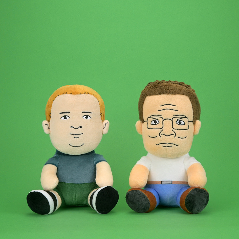 King of the Hill Hank and Bobby Phunny plush bundle, soft and collectible plush toys from the animated TV series.
