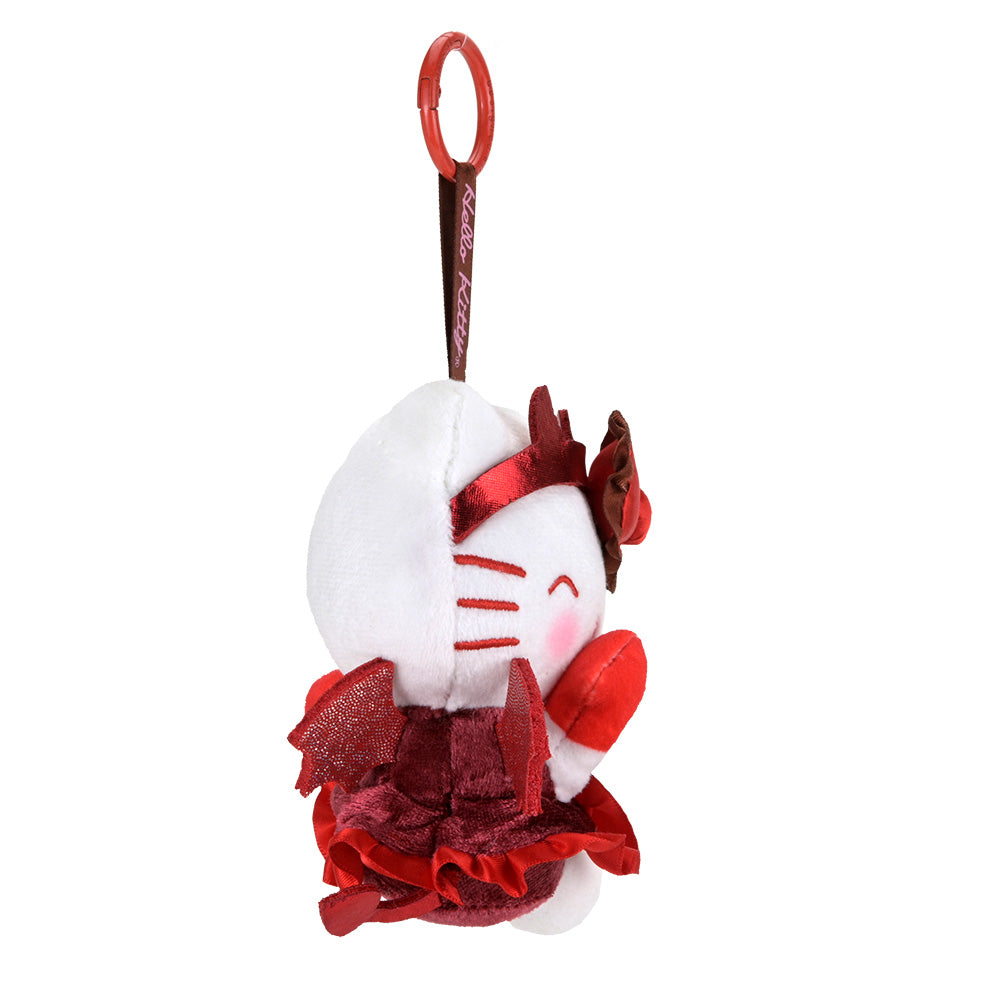 Sanrio Hello Kitty devil plush charm, adorable SDCC debut pre-order collectible, soft plush with cute devil details.