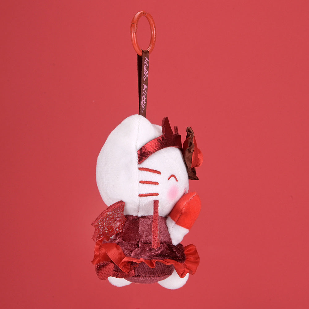 Sanrio Hello Kitty devil plush charm, cute and colorful SDCC debut collectible plush accessory.