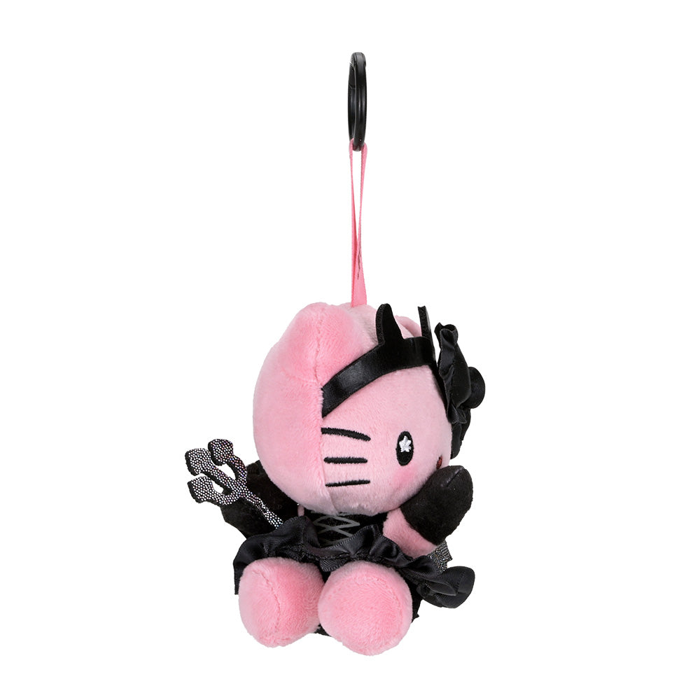 Sanrio Hello Kitty Mimmy devilish plush charm with cute devil horns, featuring vibrant colors and detailed embroidery.