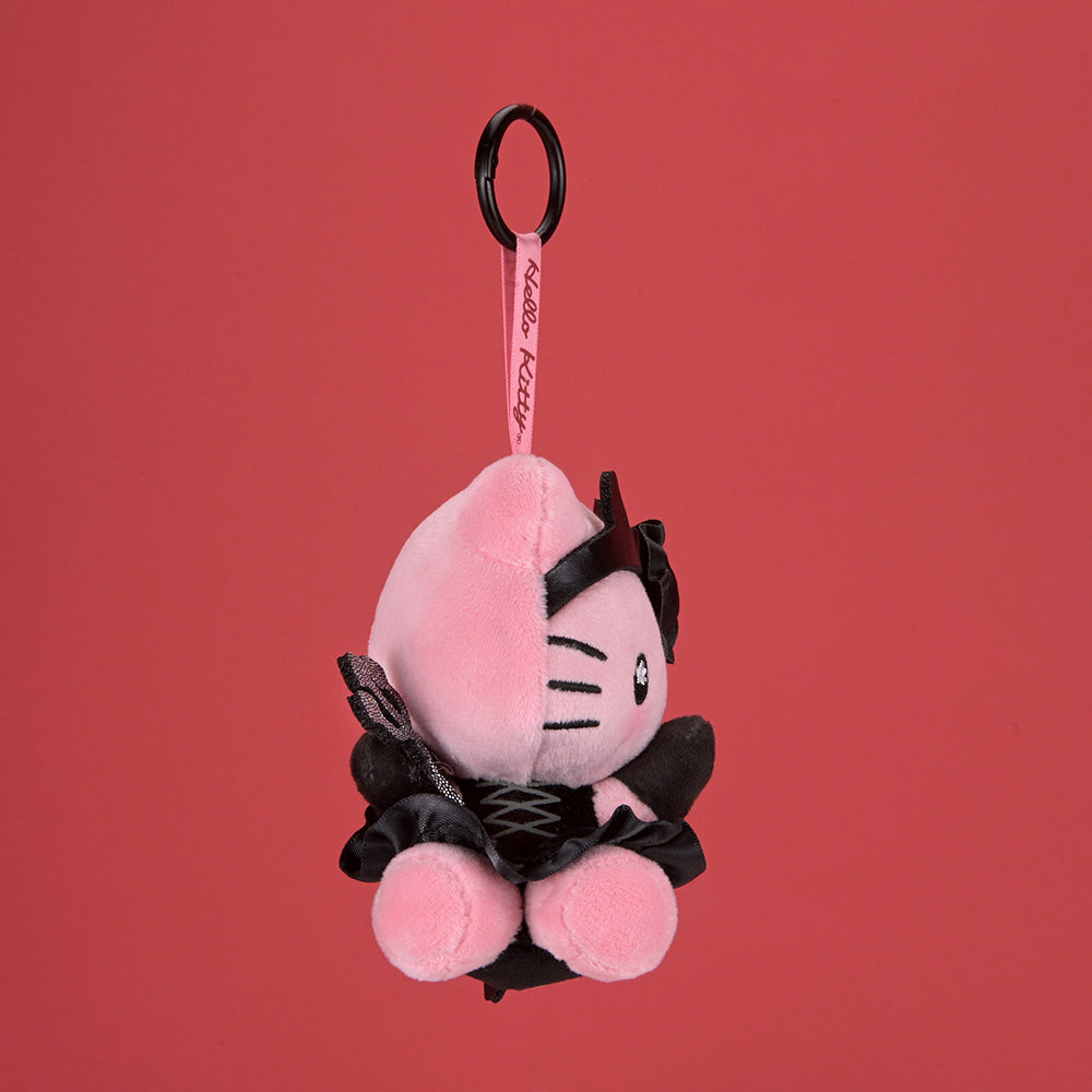 Sanrio Hello Kitty Mimmy plush charm with devilish cute design, featuring SDCC debut, shown in a close-up image.