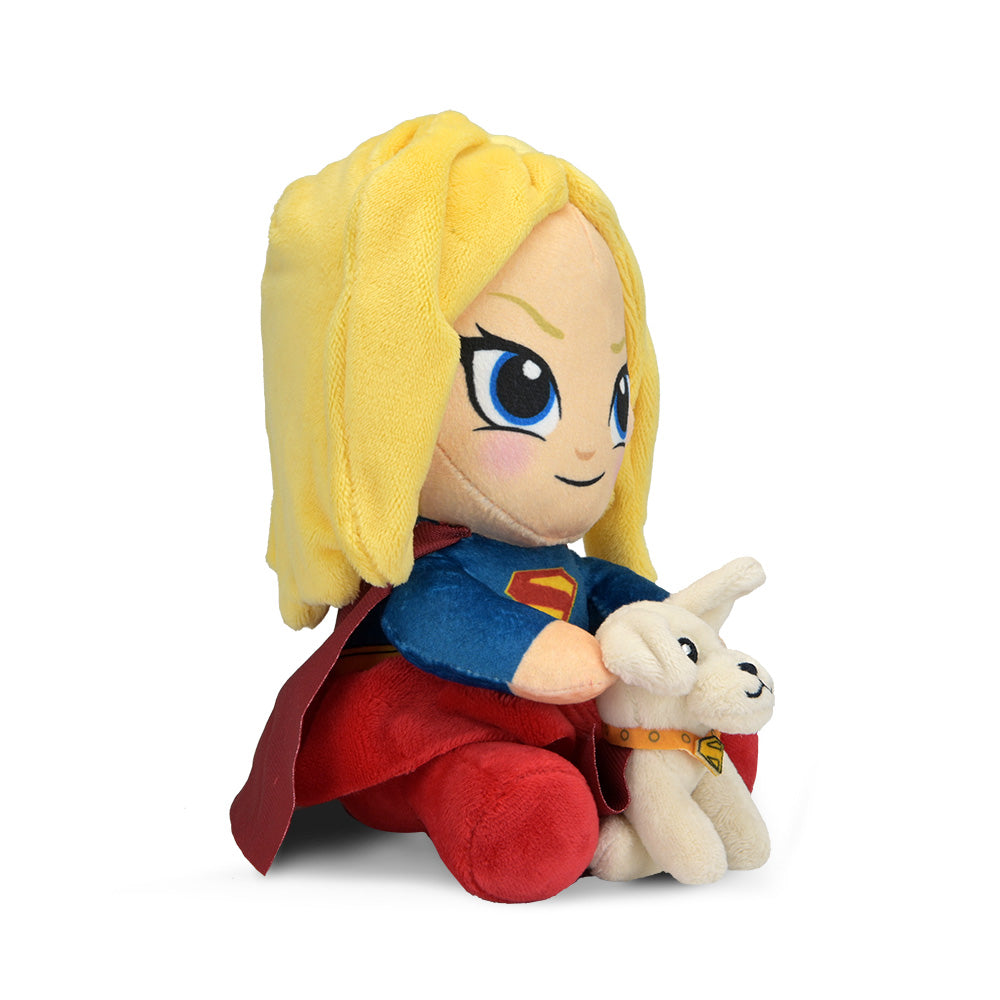 Supergirl plush toy with Krypto, from Supergirl Phunny Plush collection, soft and cuddly superhero character for fans.