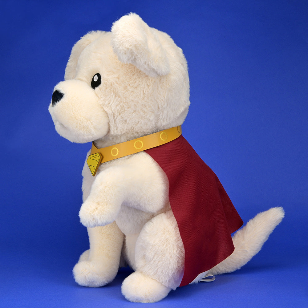 Supergirl Krypto large plush toy from Supergirl, featuring soft fabric and detailed superhero costume, perfect for cuddling.