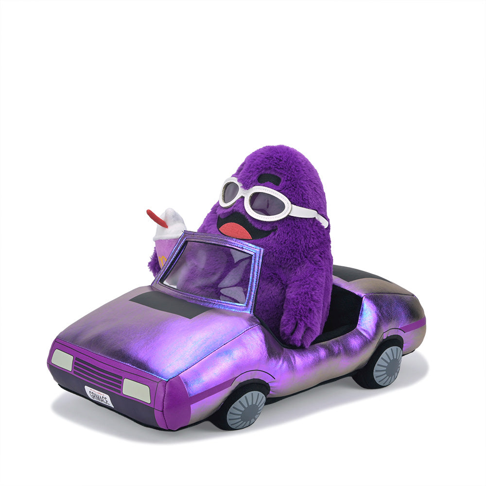 McDonald's Grimace in Car interactive large plush toy sitting in a colorful vehicle (limited edition)