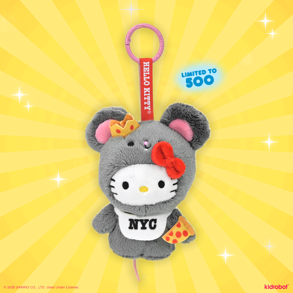 2026 CON EXCLUSIVE: Hello Kitty® Pizza Chaser Plush Charm (Limited Edition of 500) on Kidrobot.com