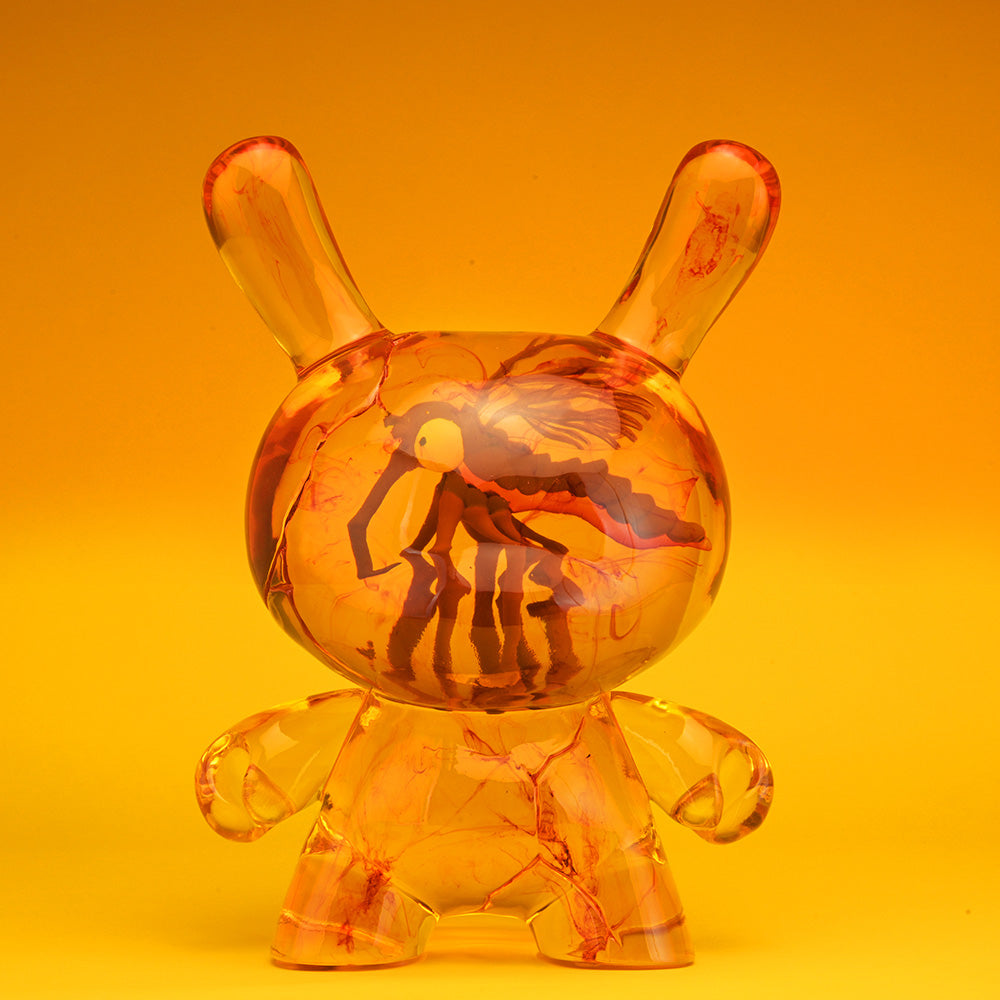 Pre-order Amber Dunny 8-inch resin art figure by Kidrobot, featuring a colorful, stylized designer toy with intricate details.