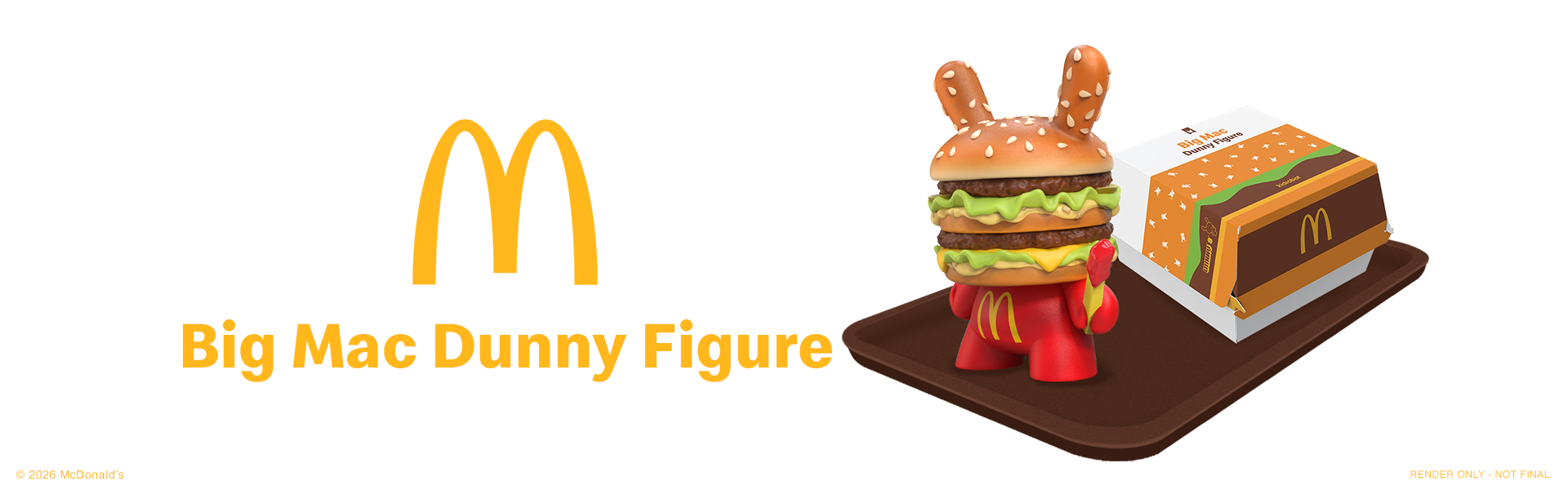 McDonald's Big Mac 8" Vinyl Dunny Art Figure on Kidrobot.com featuring Big Mac Burger Box inspired packaging