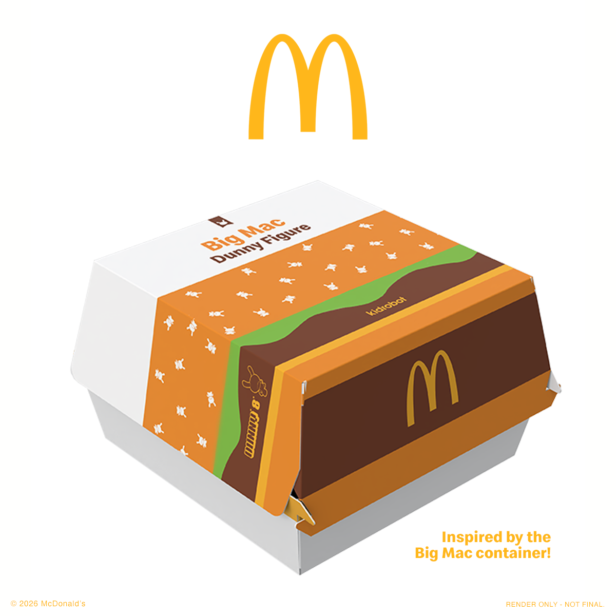 McDonald's Big Mac 8" Vinyl Dunny Art Figure on Kidrobot.com featuring Big Mac Burger Box inspired packaging