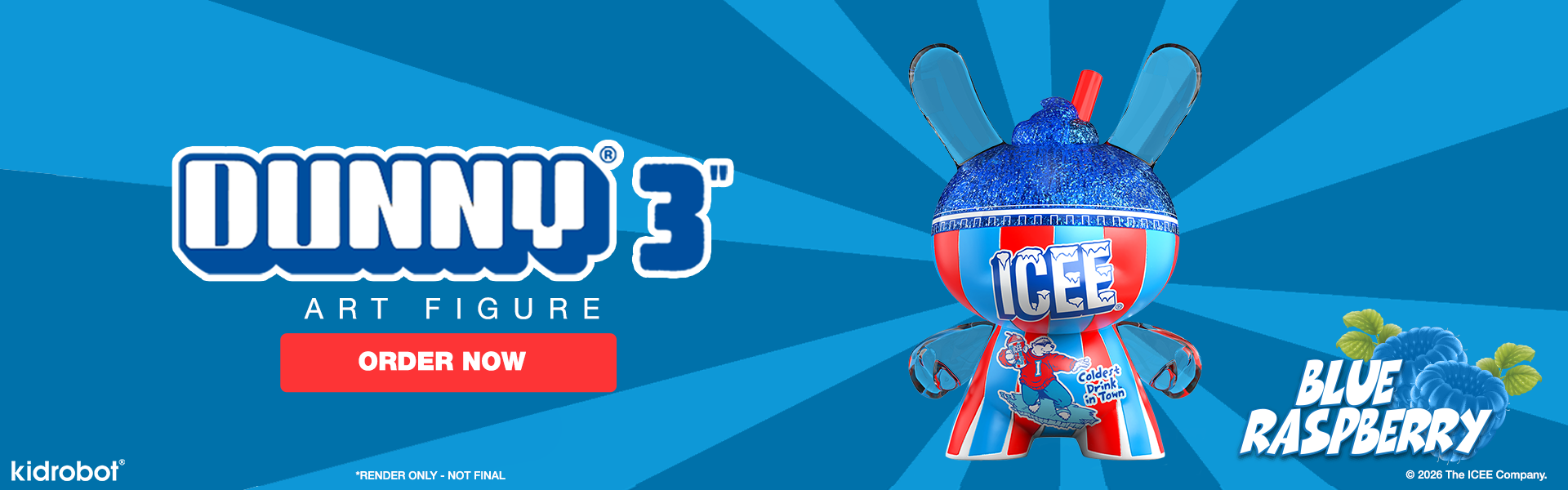 Kidrobot & ICEE® - Blue Raspberry ICEE 3" Resin Dunny Art Figure - SDCC Debut on Kidrobot.com