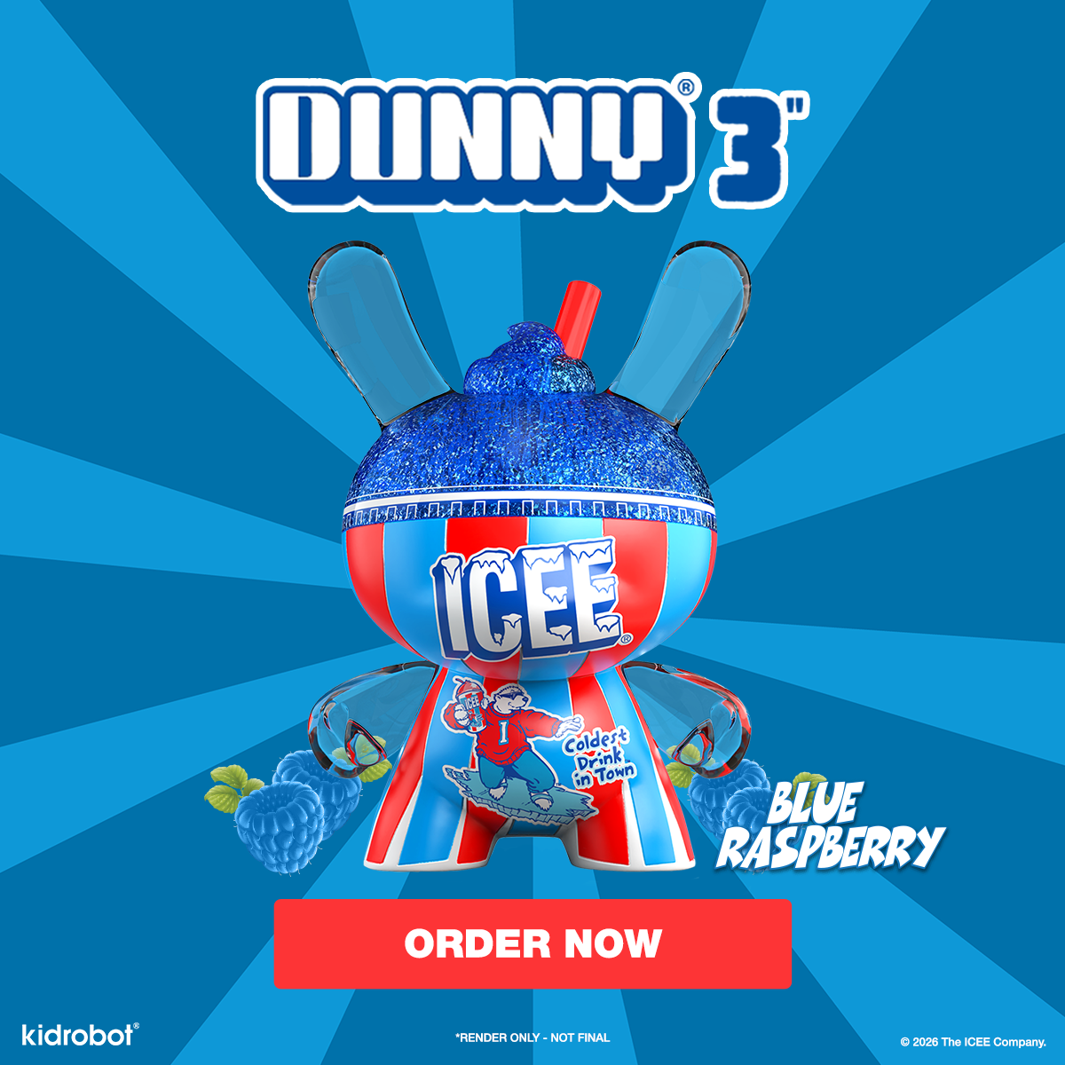 Kidrobot & ICEE® - Blue Raspberry ICEE 3" Resin Dunny Art Figure - SDCC Debut on Kidrobot.com