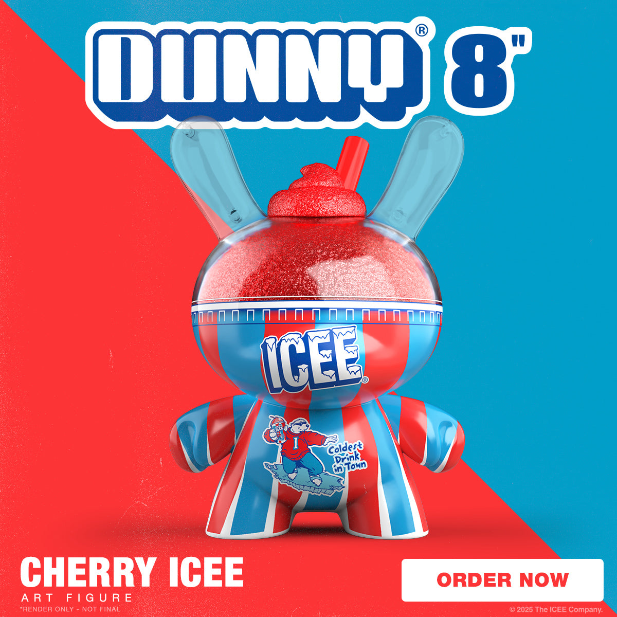 Kidrobot & ICEE® - Cherry ICEE 8" Dunny Art Figure - Kidrobot