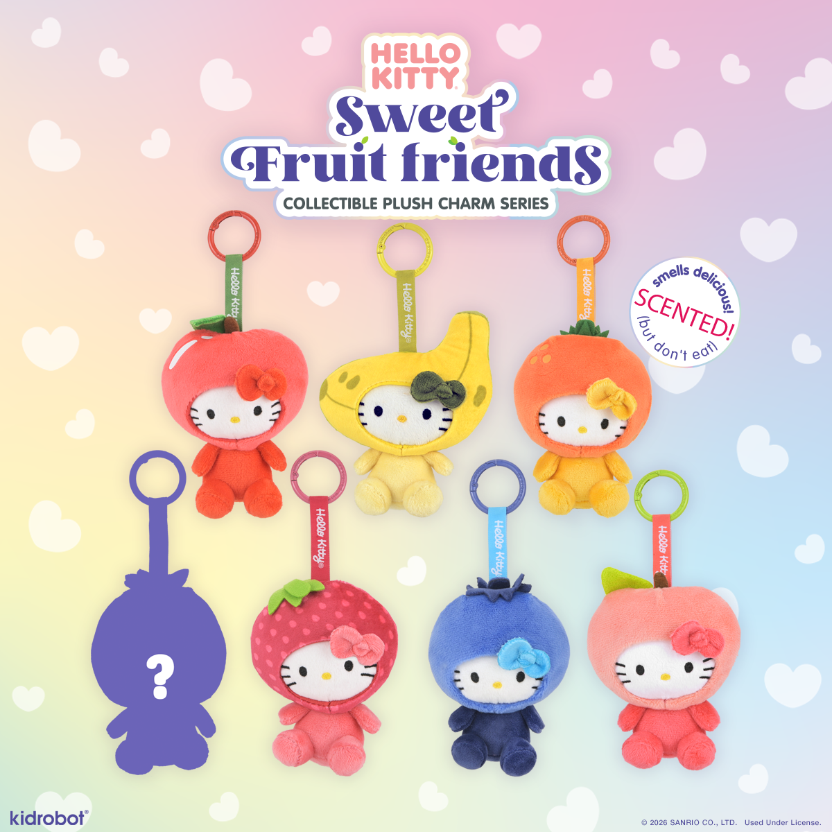 Sanrio Hello Kitty Sweet Fruit Friends scented plush charm blind box collection grasps fruit-themed characters