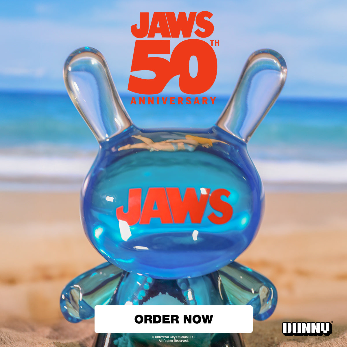 50th Anniversary Jaws 8" Resin Dunny Art Figure - Kidrobot
