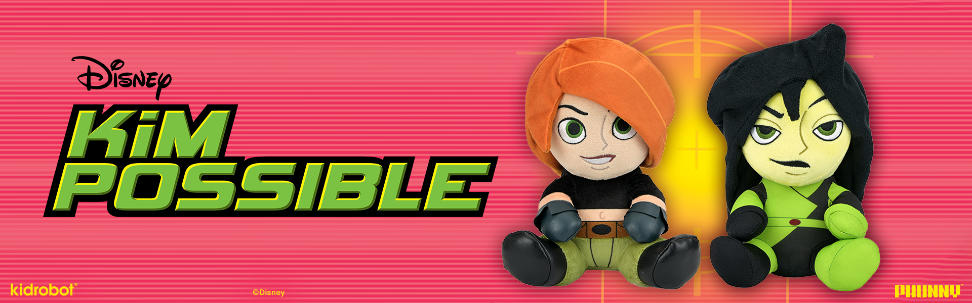 Disney Kim Possible and Shego plush bundle featuring soft, collectible plush toys of Kim and Shego from the Disney Kim Possible series.