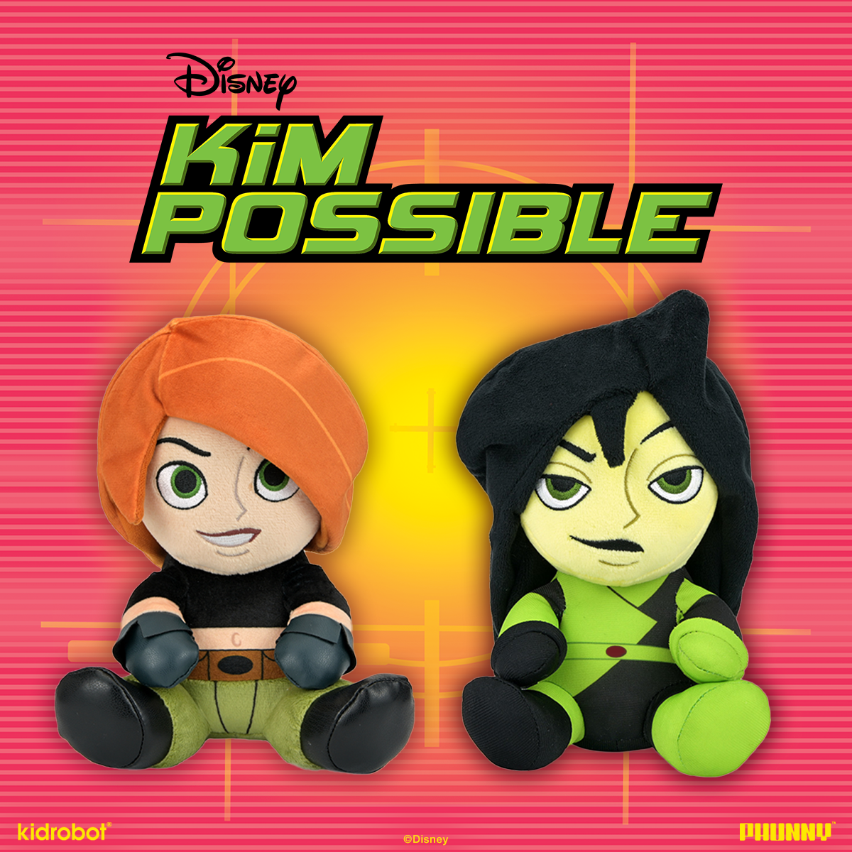 Disney Kim Possible and Shego Phunny plush bundle featuring soft, collectible plush toys of the animated characters.