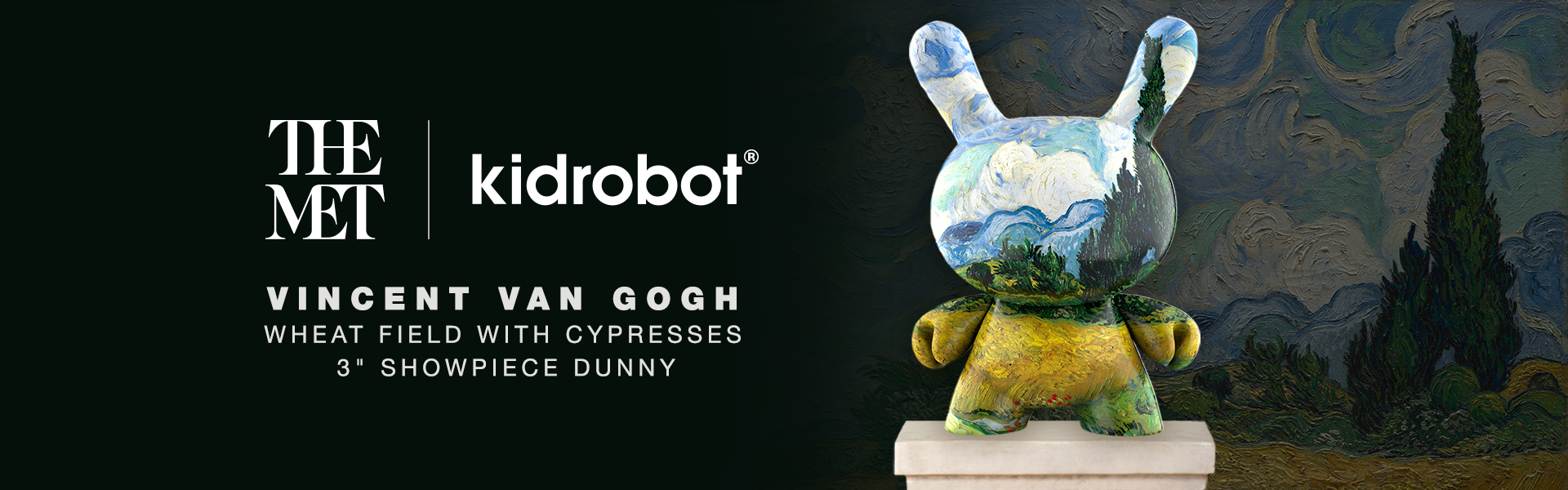 The Met 3" Showpiece Vinyl Art Dunny - Wheat Field with Cypresses by Vincent van Gogh - Kidrobot