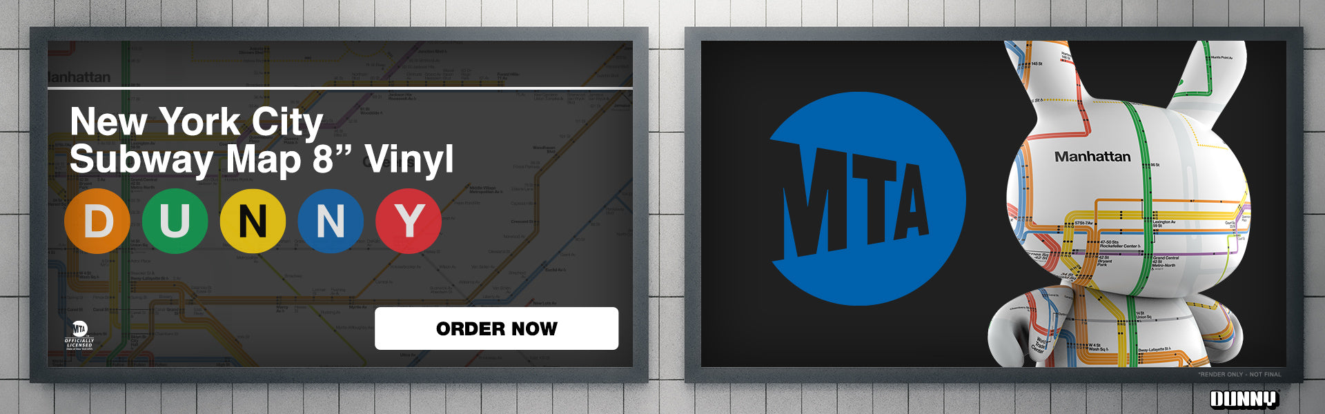 Metropolitan Transportation Authority x Kidrobot - MTA New York City Subway Map Dunny 8" Vinyl Art Figure - Kidrobot