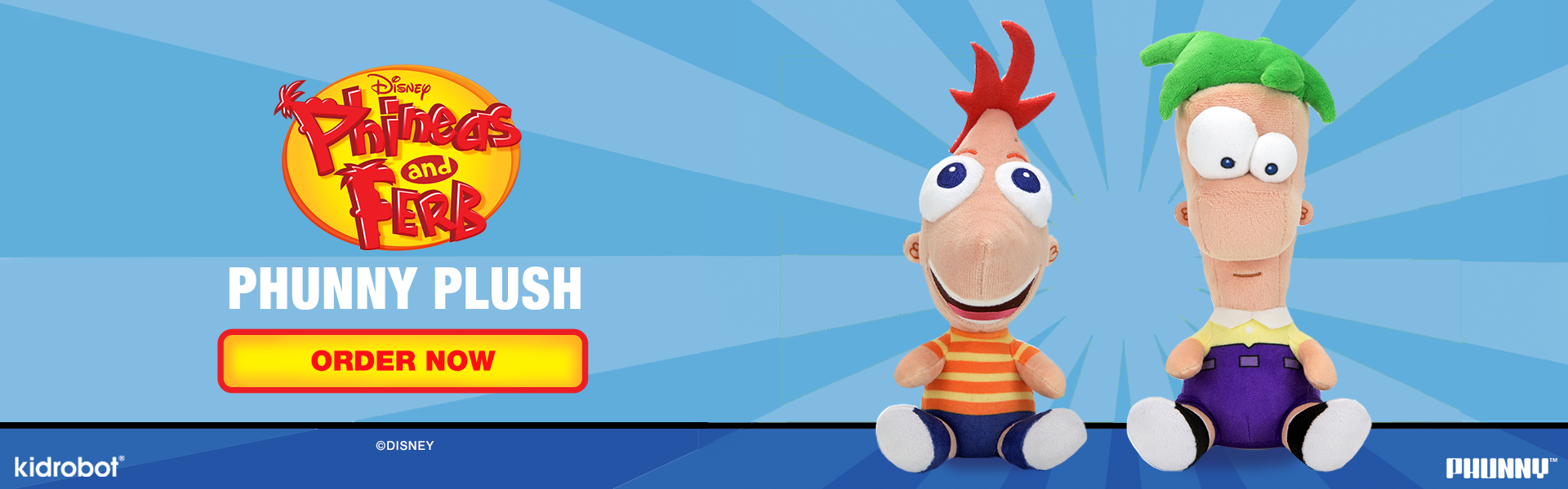 Disney’s Phineas and Ferb - Phineas and Ferb Phunny Plush Bundle 2-Pack on Kidrobot.com