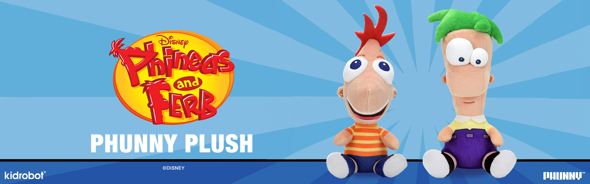 Disney’s Phineas and Ferb - Phineas and Ferb Phunny Plush Bundle 2-Pack on Kidrobot.com