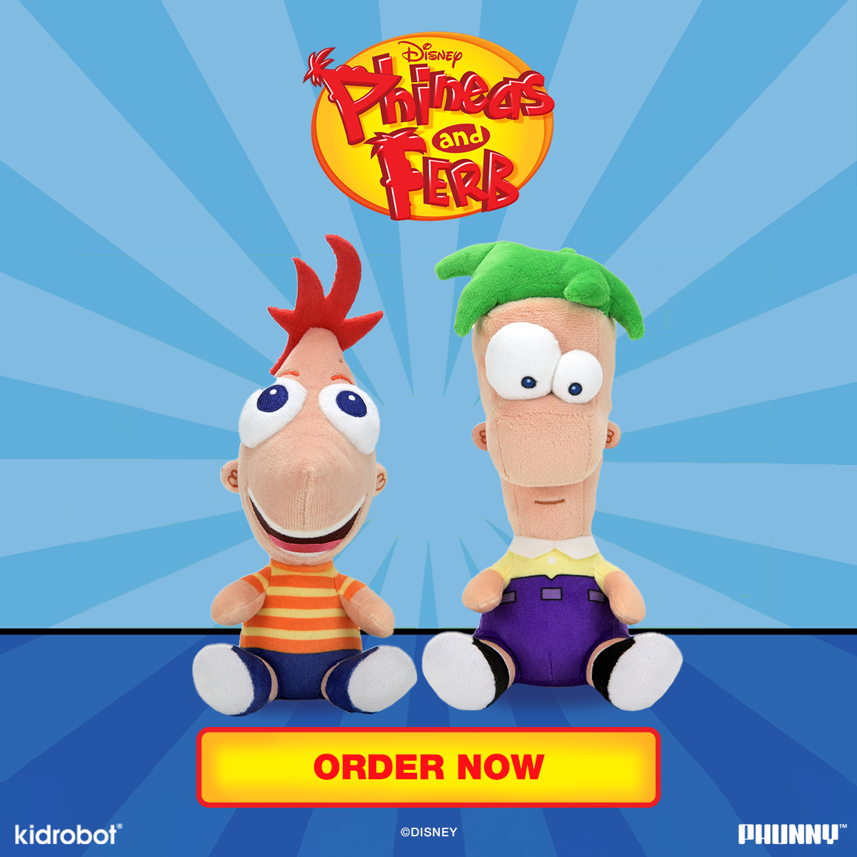 Disney’s Phineas and Ferb - Phineas and Ferb Phunny Plush Bundle 2-Pack on Kidrobot.com