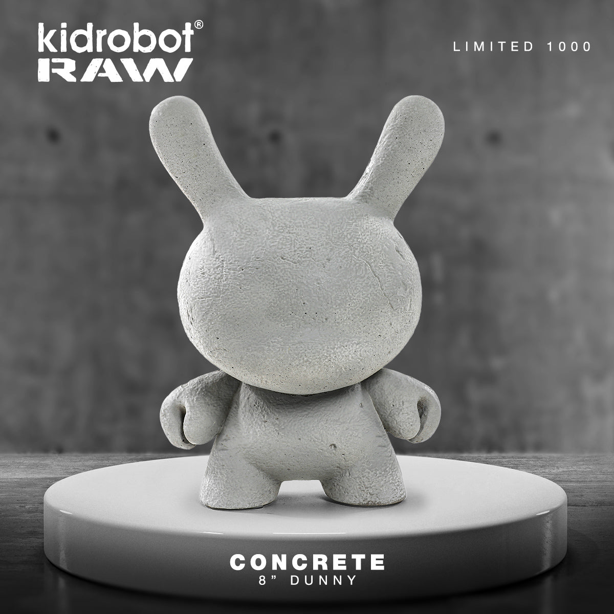 Kidrobot RAW - 8" Concrete Dunny (Limited Edition of 1000) - Kidrobot