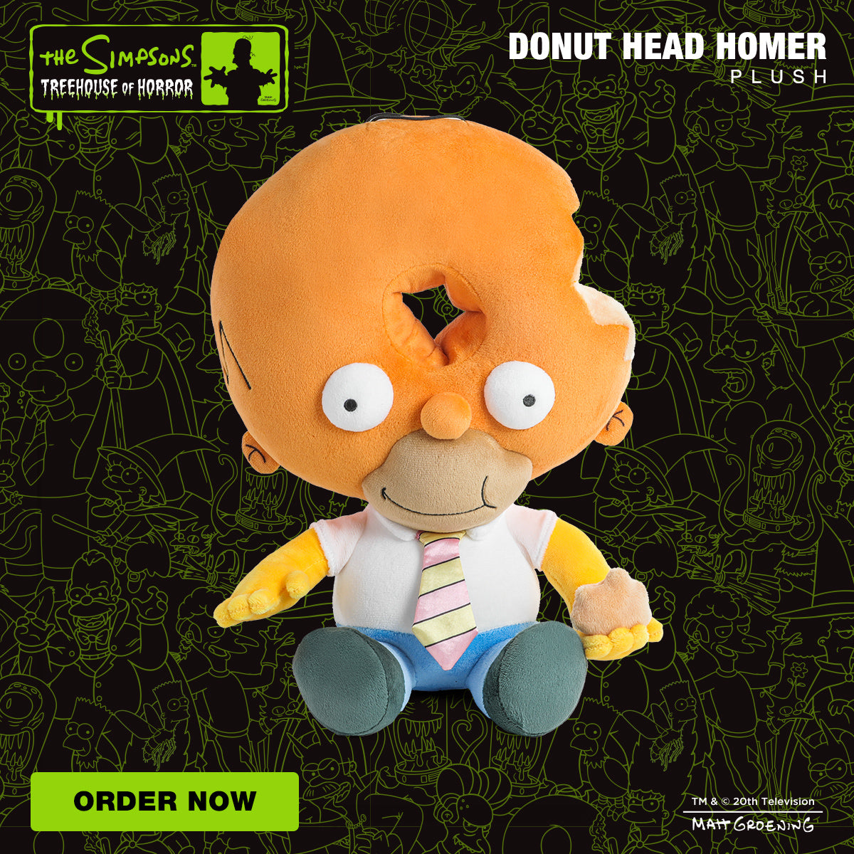 The Simpsons Treehouse of Horror - Donut Head Homer Plush - Kidrobot