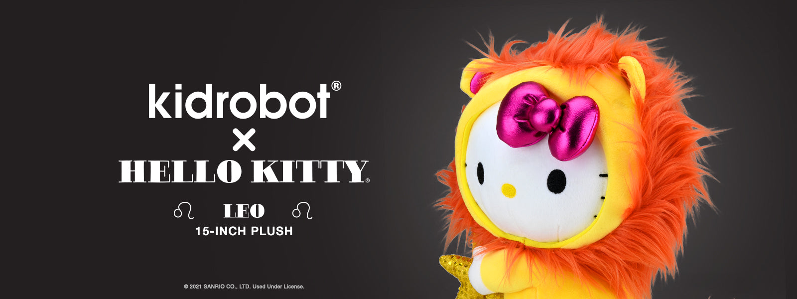 Hello Kitty Leo Zodiac Lion Plush by Kidrobot - Buy Your Zodiac Sign Hello Kitty Plushie Doll Now at Kidrobot.com