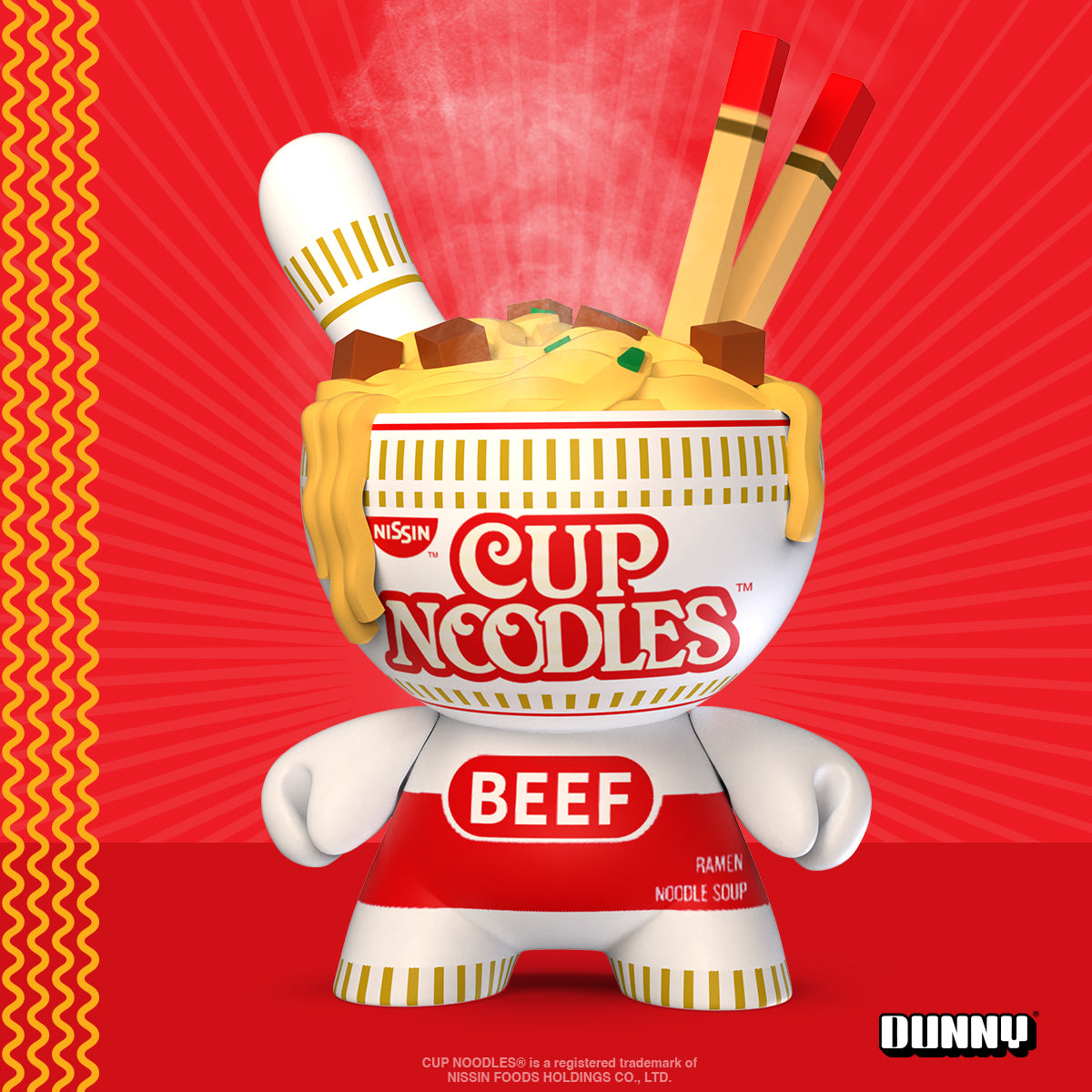 Nissin® x Kidrobot - Cup Noodles® Beef 8" Dunny Art Figure (PRE-ORDER) - Kidrobot
