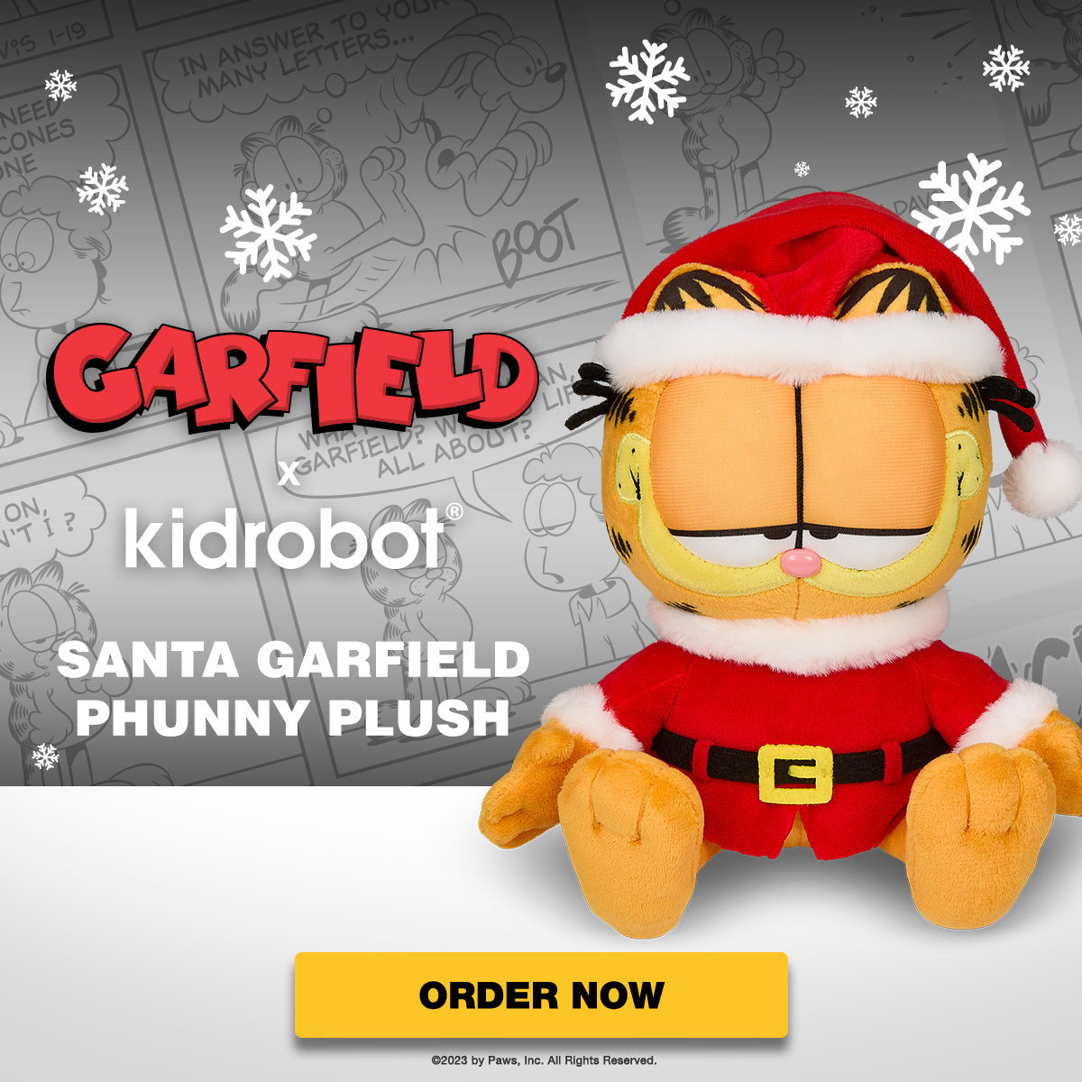Santa Garfield Phunny Plush