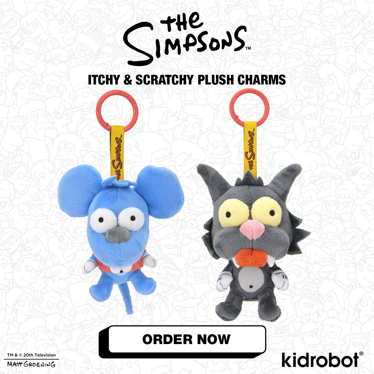 The Simpsons - Itchy & Scratchy Plush Charm Bundle 2-Pack on Kidrobot.com