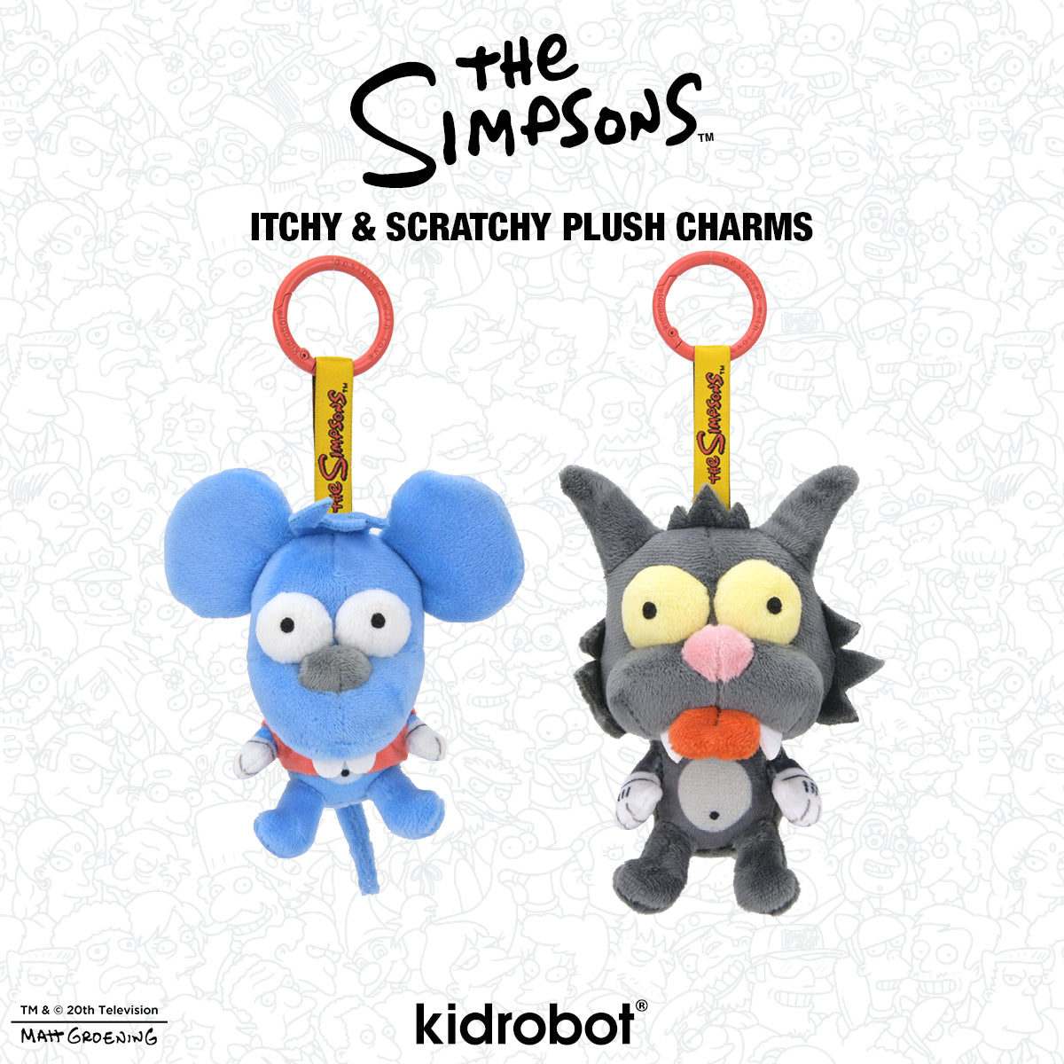 The Simpsons - Itchy & Scratchy Plush Charm Bundle 2-Pack on Kidrobot.com
