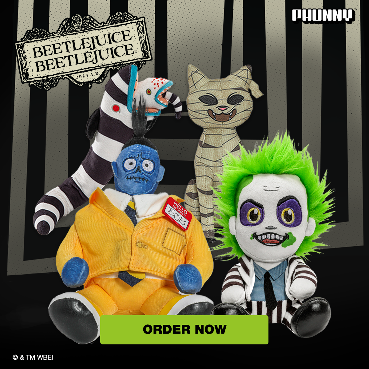 Beetlejuice Beetlejuice Phunny Plush Bundle of 4 - Kidrobot