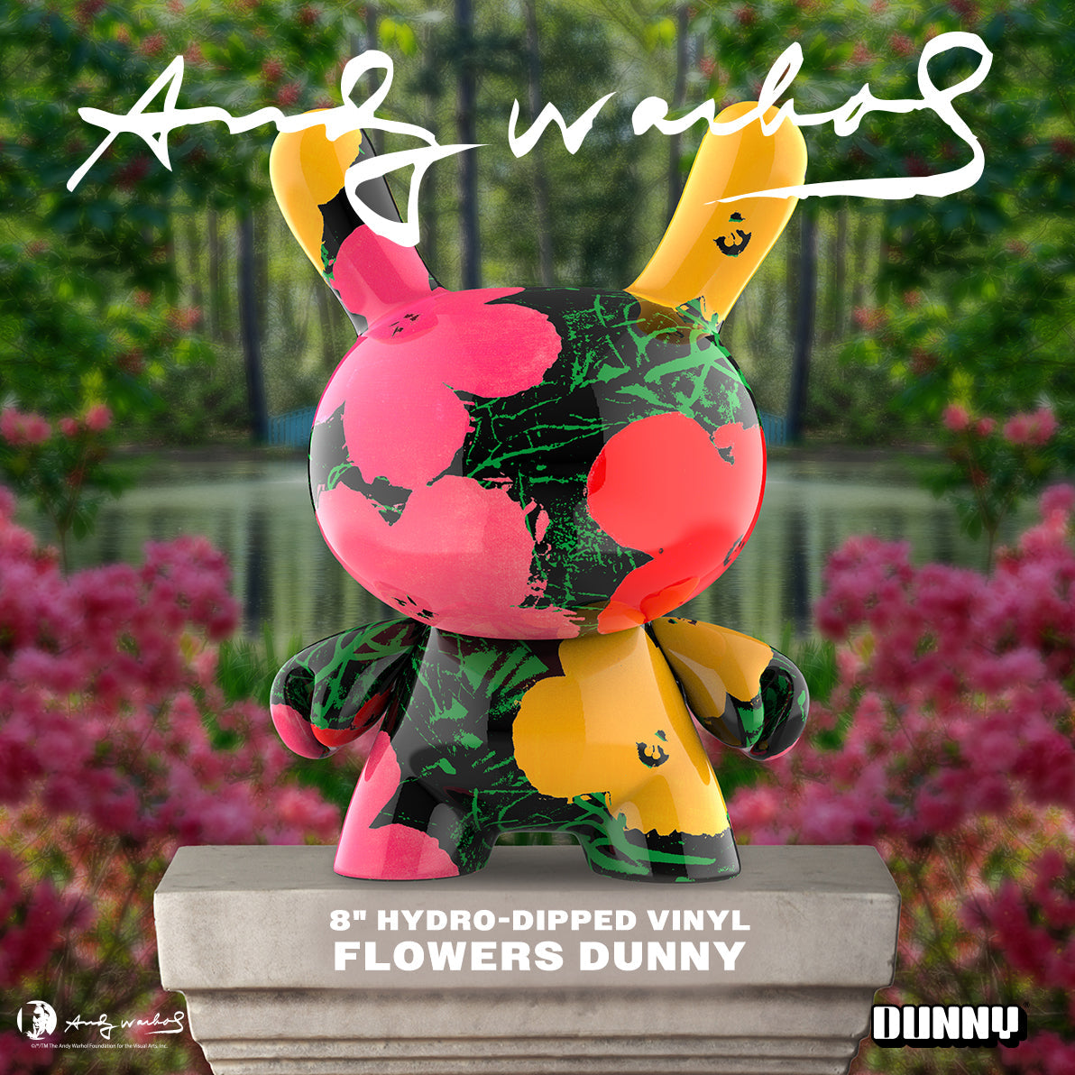 Andy Warhol 8” Masterpiece Flowers Hydro-Dipped Vinyl Dunny Art Figure - Kidrobot