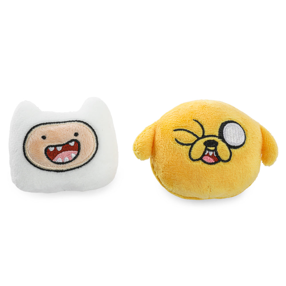 Adventure Time plush pin set featuring Jake and Finn characters in a 2-pack, perfect for collectors and fans.