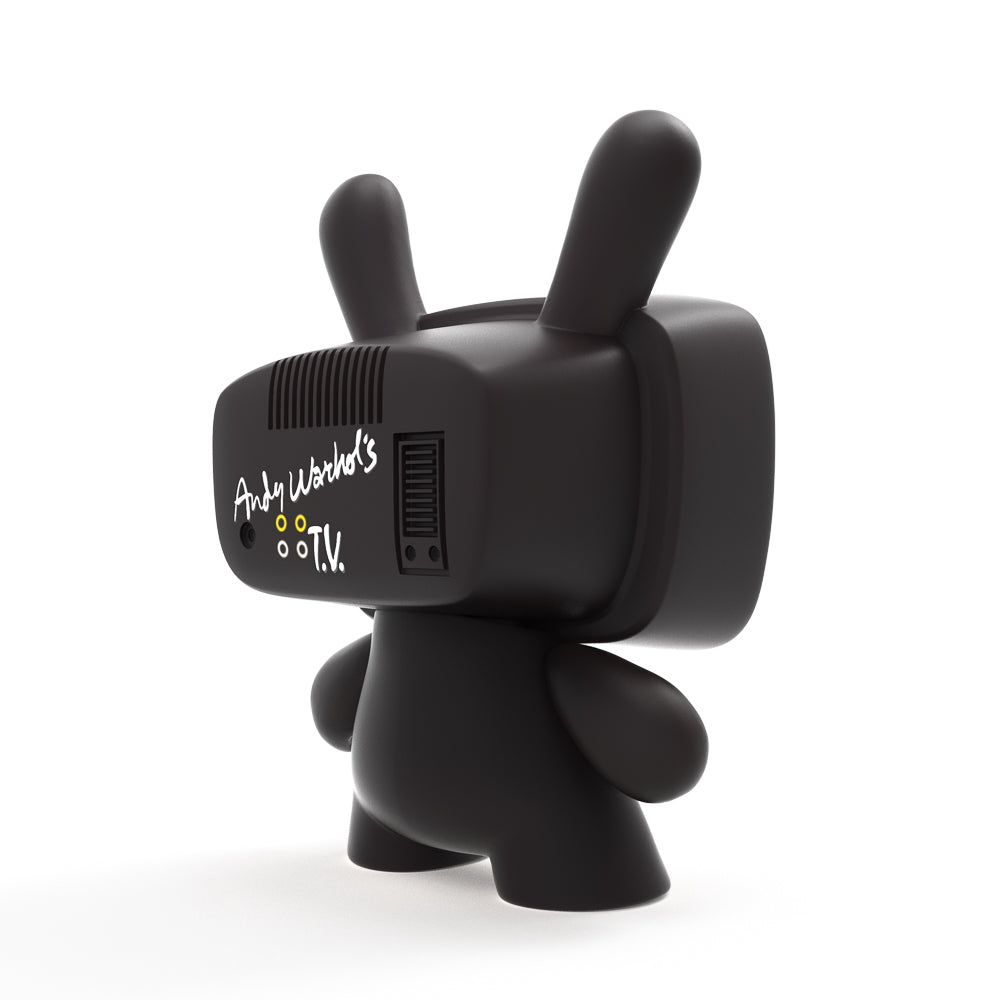 Andy Warhol 8-inch Masterpiece T.V. Dunny vinyl art figure, limited edition collectible, featuring bold pop art design.