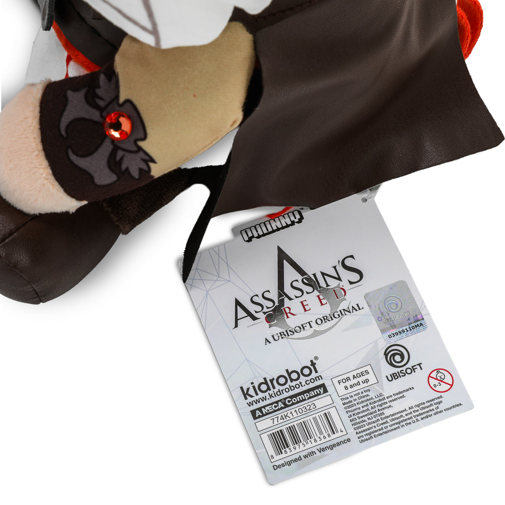Assassin’s Creed Ezio 13-inch plush toy featuring detailed embroidery and soft fabric, perfect for fans of the Assassin’s Creed series.