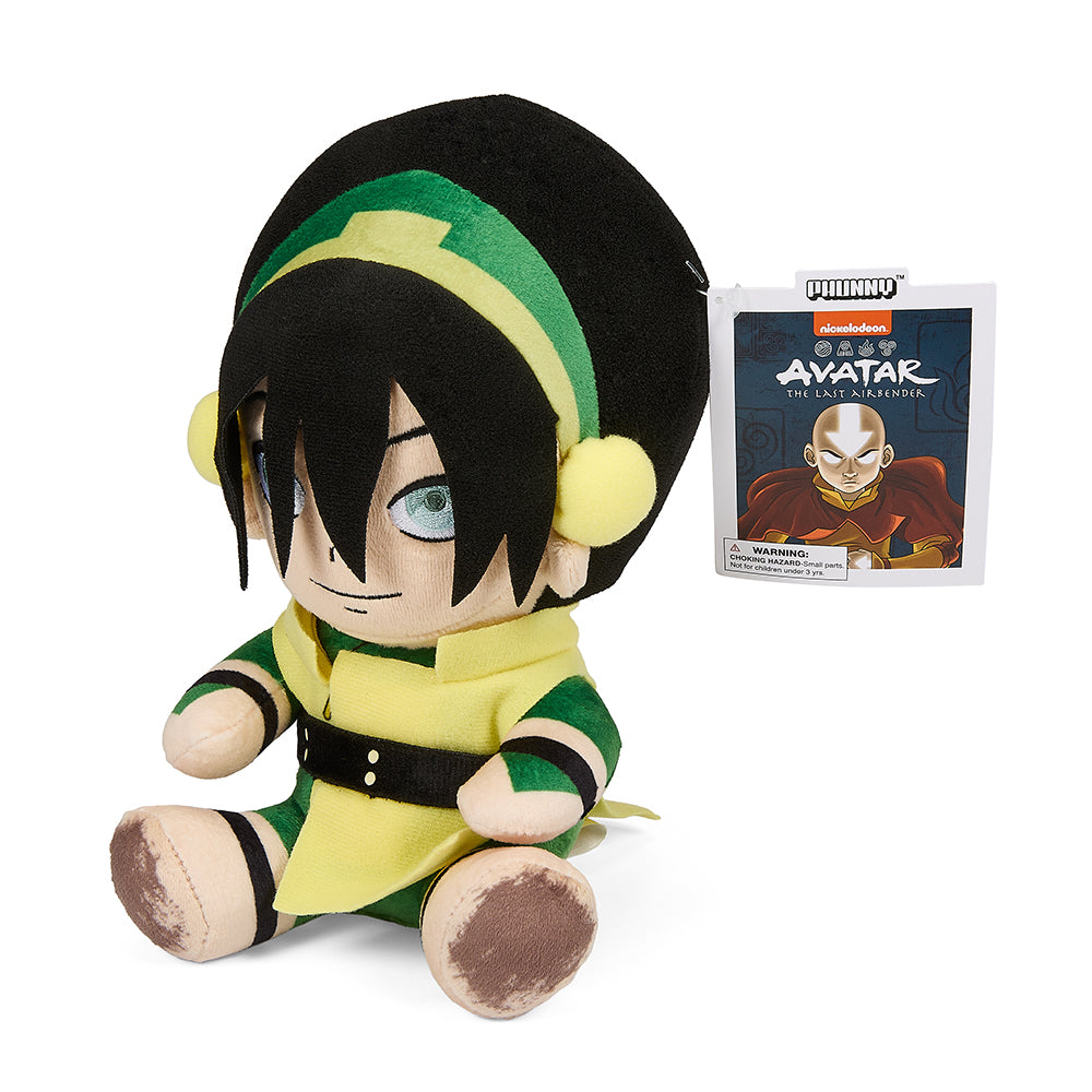 7.5-inch Avatar: The Last Airbender Toph Phunny plush toy showing Toph with her signature green outfit and confident expression.