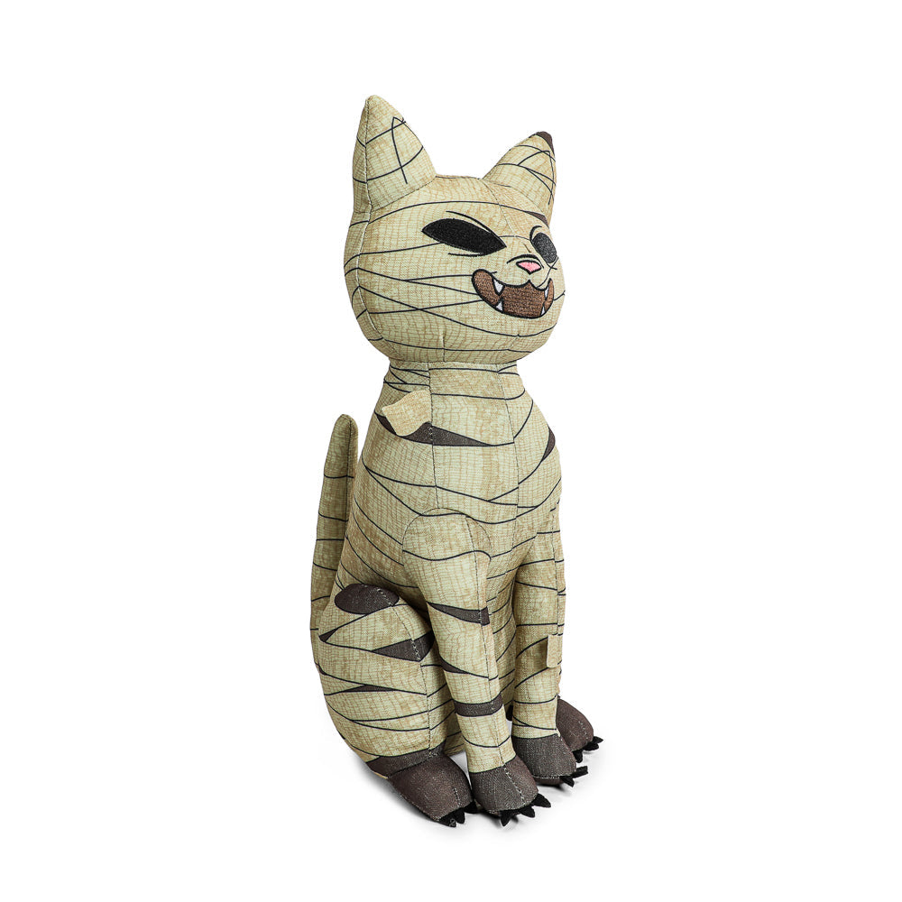 Beetlejuice Mummified Cat 13-inch plush plush toy from Beetlejuice with detailed mummy wrapping and spooky cartoon style.