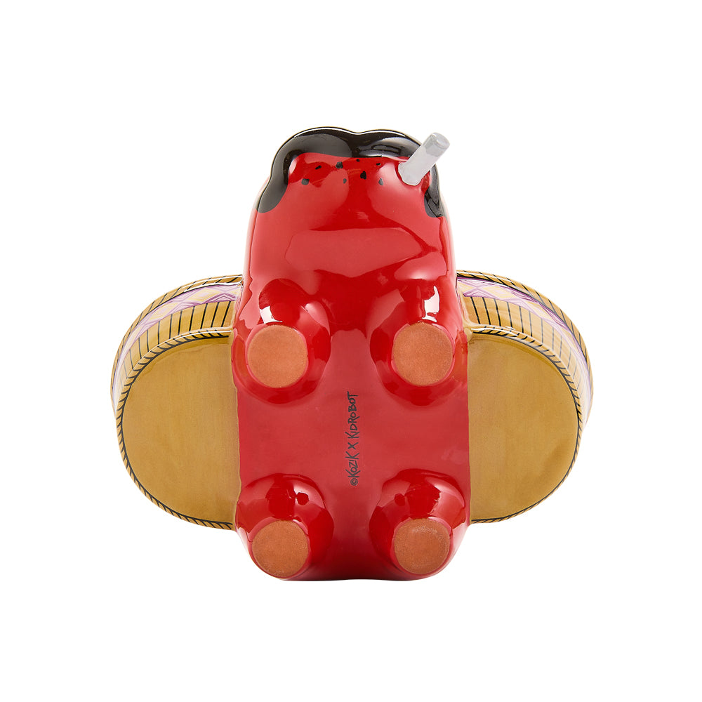Terracotta Chia Pet Smorkin’ Labbit Smokin' Red Edition, limited to 1000, showcasing the quirky, collectible terracotta figure with chia seeds.