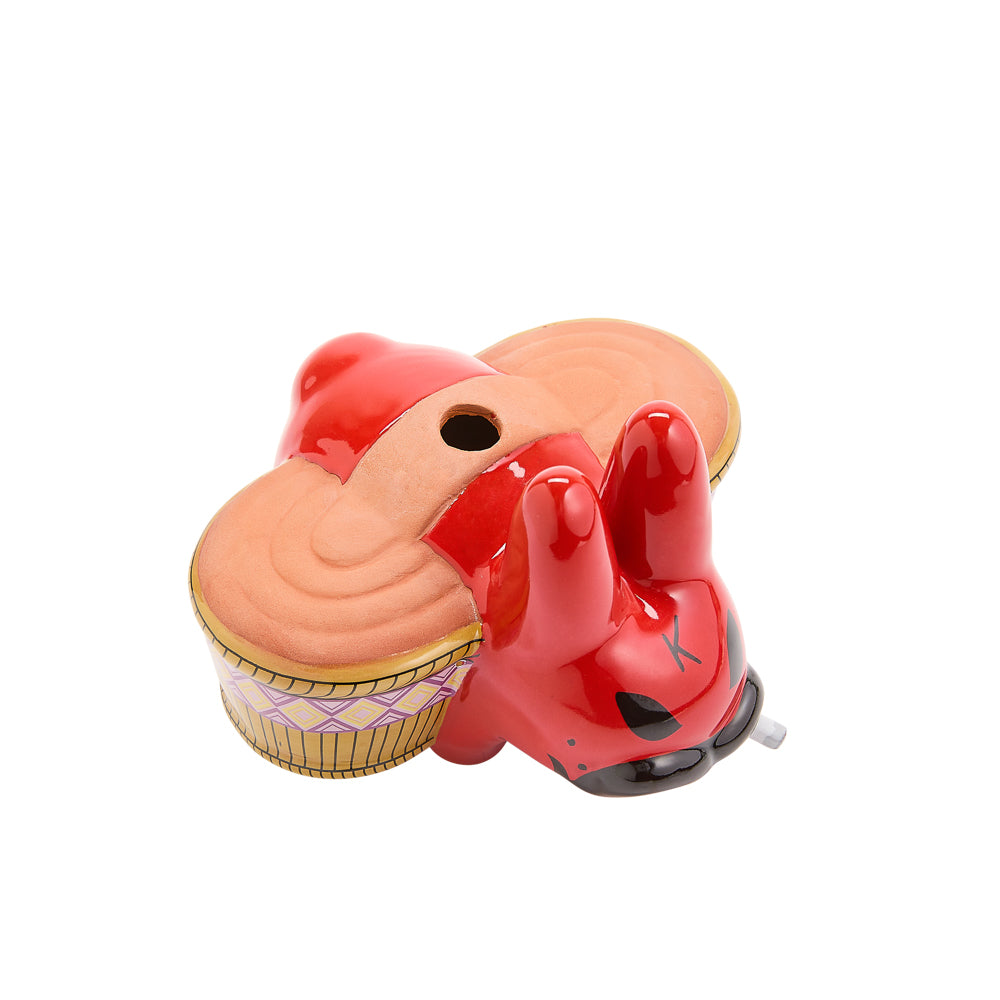 Chia Pet Smorkin’ Labbit in Smokin' Red Edition, a terracotta novelty with chia plant sprouting on the collectible Labbit figure.