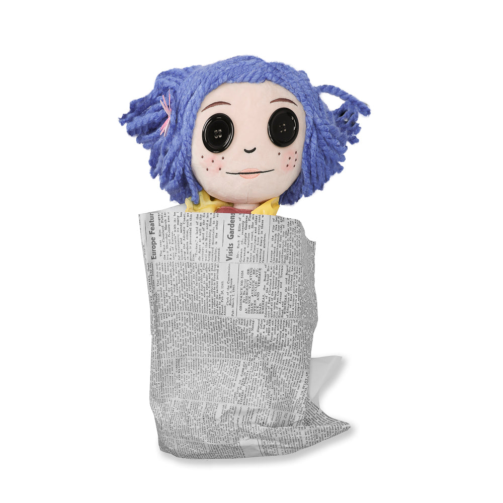 Coraline 24-inch premium plush doll from Coraline brand in a gift box, soft and detailed collectible plush toy.