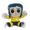Coraline plush window clinger featuring button eyes from the Coraline brand, designed to decorate windows with a soft, plush character.