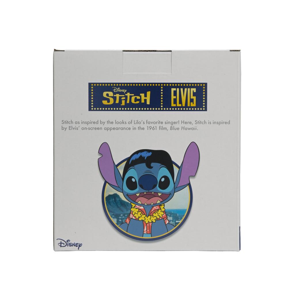 Disney Stitch Hawaiian Elvis head knocker, featuring Stitch as Elvis with a tropical shirt and Elvis-inspired hairstyle.