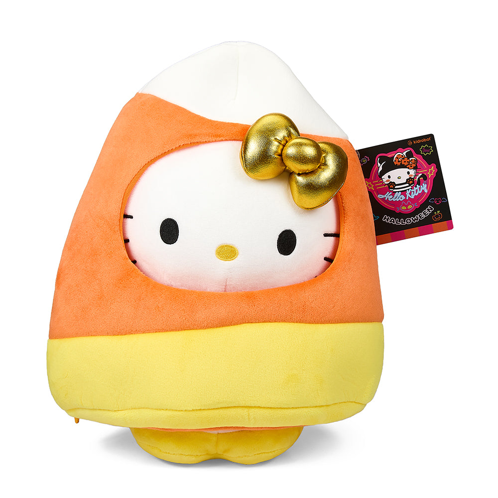 Hello Kitty® 13-inch Halloween plush toy with candy corn design from Sanrio, featuring a cute plush Halloween character.