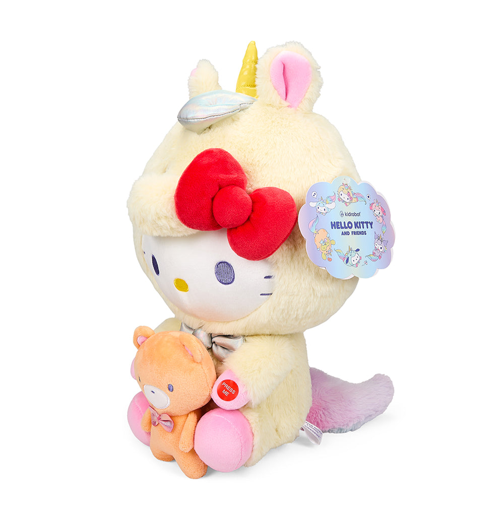 Hello Kitty® 13-inch light-up unicorn plush toy by Sanrio featuring soft fabric, colorful details, and a gentle glow.