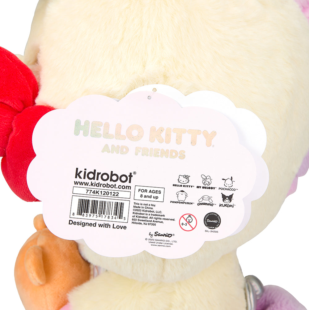 Sanrio Hello Kitty 13-inch light-up unicorn plush with colorful details and soft fabric, designed for cuddling and play.