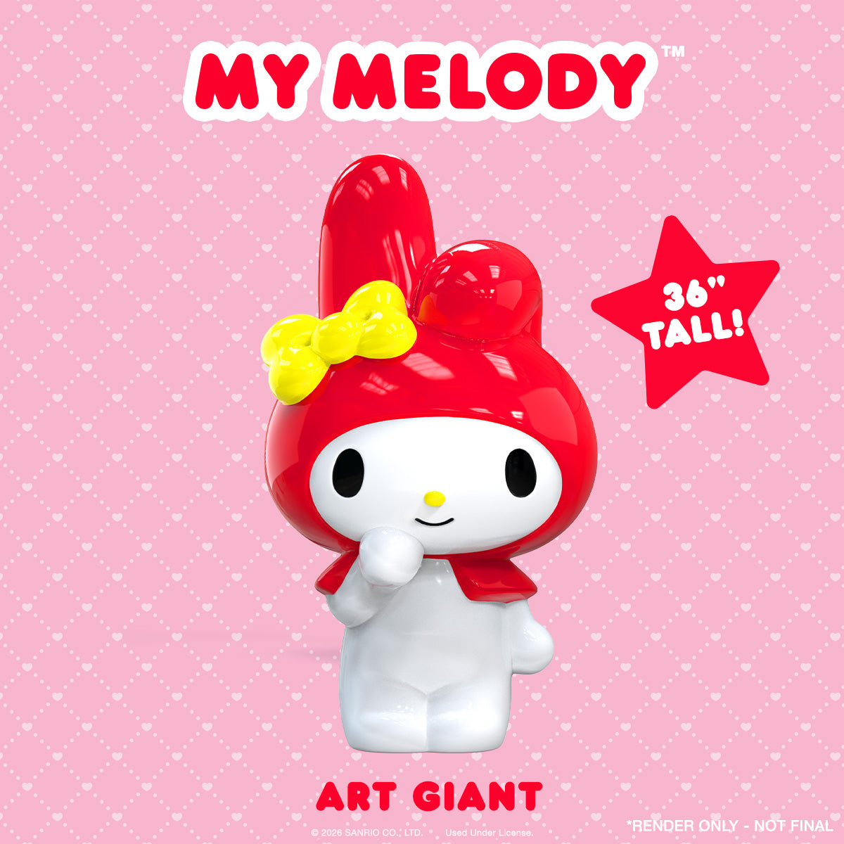 Sanrio Hello Kitty® and My Melody™ 36-inch Art Giant featuring colorful illustrations of Hello Kitty and My Melody characters.